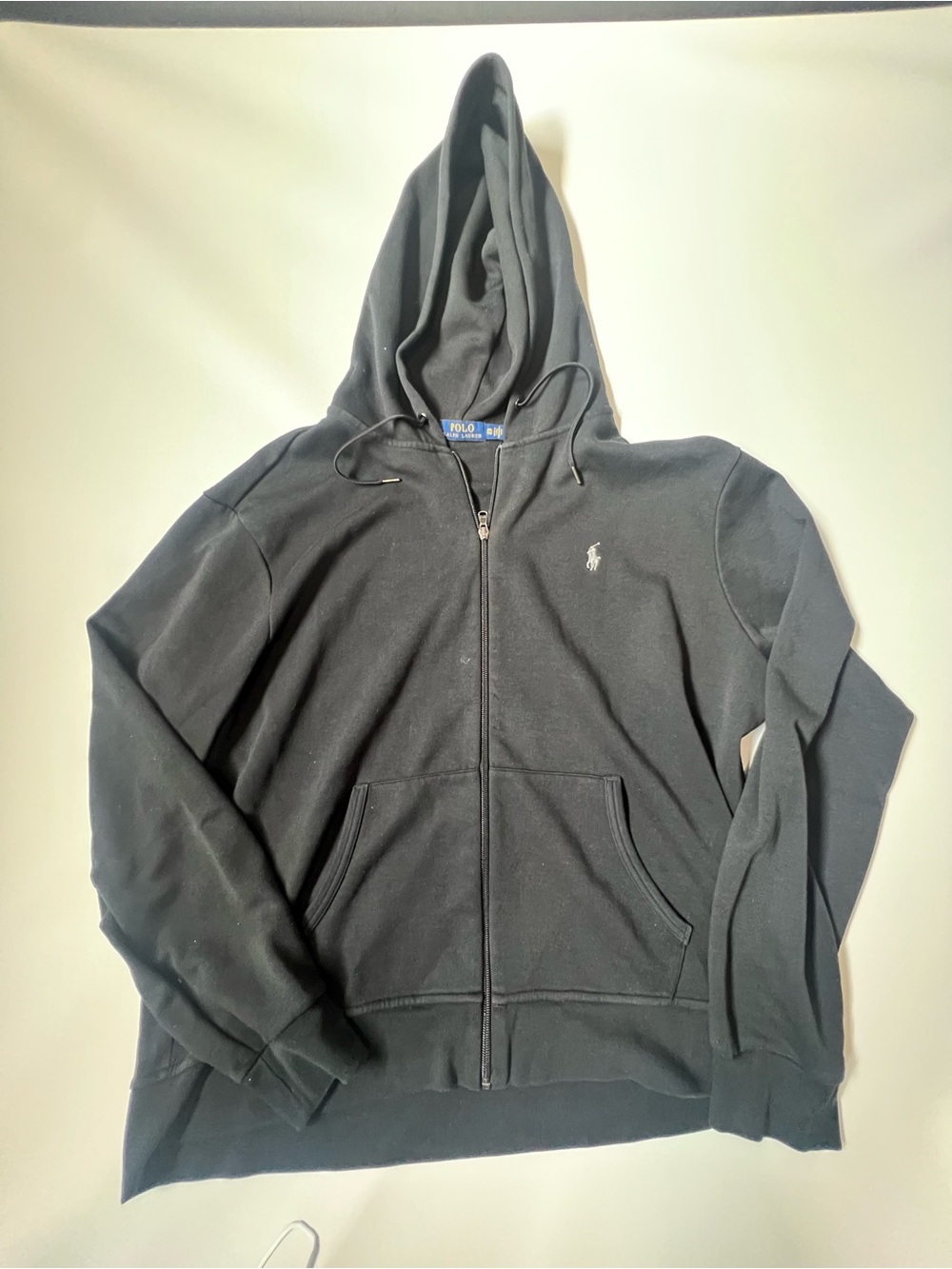 Ralph Lauren Black Full-Zip Hooded Windbreaker